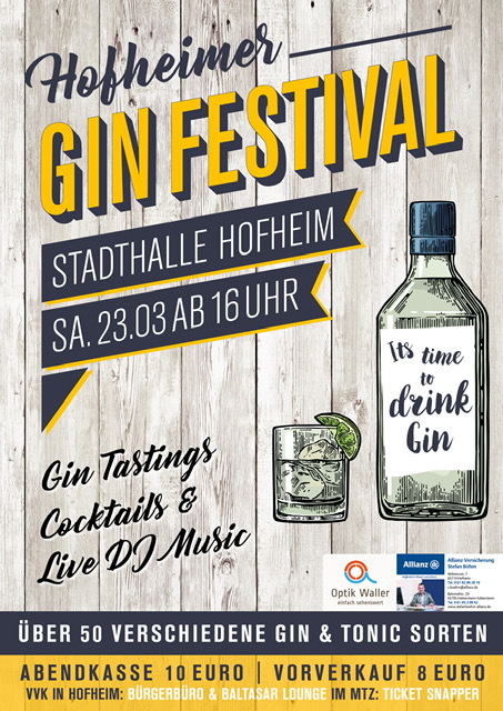 Plakat zum 2. Hofheimer Gin Festival am 23. März 2019